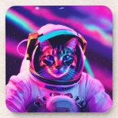 astronautenkat bier onderzetter (Voorkant)