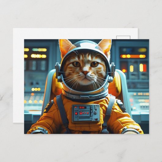 astronautenkat briefkaart (Voorkant / Achterkant)