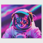 astronautenkat cadeaupapier (Vlak)