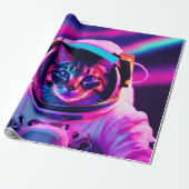 astronautenkat cadeaupapier (Uitgerold)