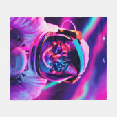 astronautenkat fleece deken (Voorkant (Horizontaal))