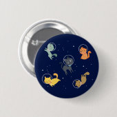 astronautenkat in de ruimte ronde button 5,7 cm (Voorkant /achterkant)