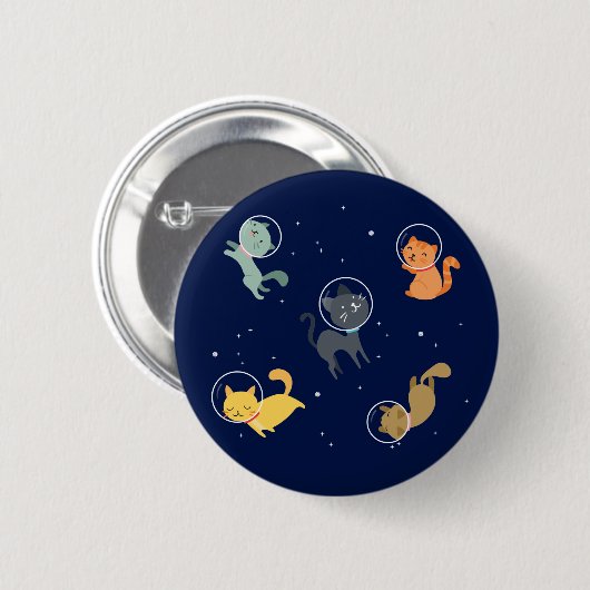 astronautenkat in de ruimte ronde button 5,7 cm (Voorkant /achterkant)
