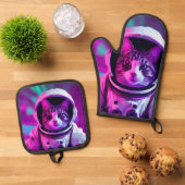 astronautenkat ovenwant & pannenlap set (Top down)
