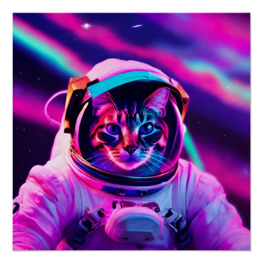astronautenkat perfect poster (Voorkant)