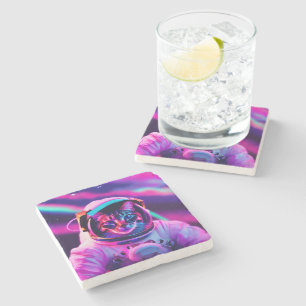 astronautenkat stenen onderzetter