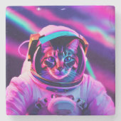 astronautenkat stenen onderzetter (Voorkant)