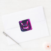 astronautenkat vierkante sticker (Envelop)