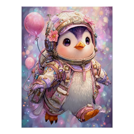 astronautenpinguïn perfect poster (Voorkant)