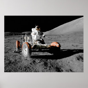 astronautenruimte bij landingsauto poster