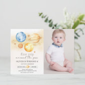 Astronautenruimte eerste reis rond de zon Foto Kaart (Staand voorkant)