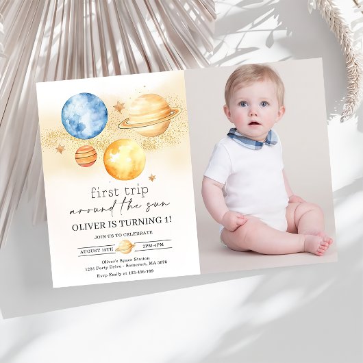 Astronautenruimte eerste reis rond de zon Foto Kaart