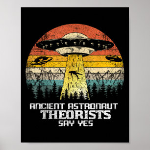 Astronautentheoretici zeggen ja Alien UFO Vint Poster