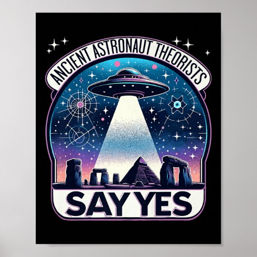 Astronautentheoretici zeggen ja Aliens Premium Poster (Voorkant)