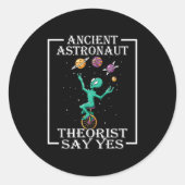 Astronautentheoretici zeggen ja tegen T-shirt Ronde Sticker (Voorkant)