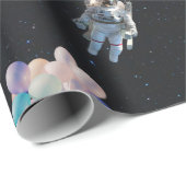 Astronautiestars en ruimtevaardige ballonnen cadeaupapier (Rol Hoek)