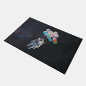 Astronautiestars en ruimtevaardige ballonnen deurmat (Schuin)