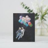 Astronautiestars en ruimtevaardige ballonnen feestdagenkaart (Staand voorkant)