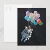 Astronautiestars en ruimtevaardige ballonnen feestdagenkaart (Voorkant / Achterkant)