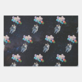 Astronautiestars en ruimtevaardige ballonnen inpakpapier vel (Voorkant 2)