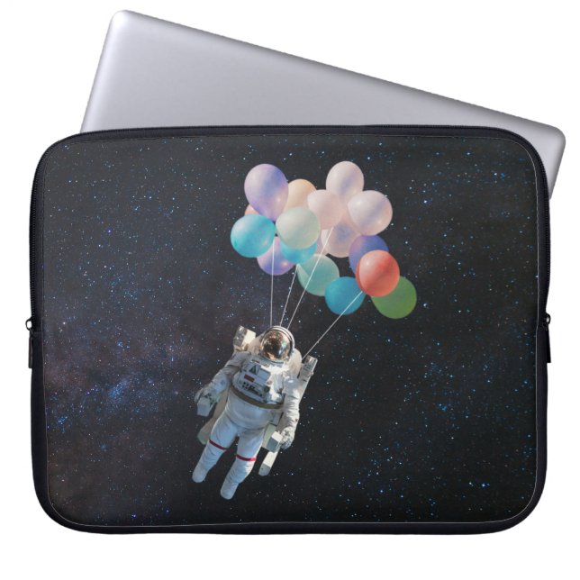 Astronautiestars en ruimtevaardige ballonnen laptop sleeve (Voorkant)