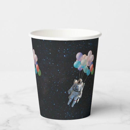 Astronautiestars en ruimtevaardige ballonnen papieren bekers (Achterkant)