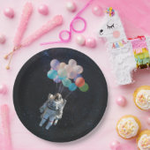 Astronautiestars en ruimtevaardige ballonnen papieren bordje (Feest)