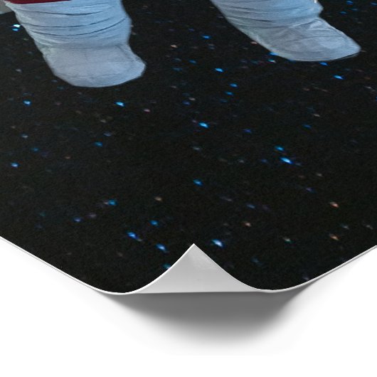 Astronautiestars en ruimtevaardige ballonnen poster (Hoek)