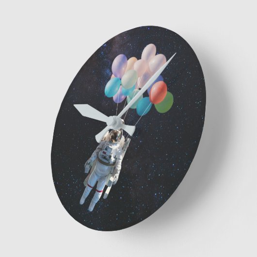 Astronautiestars en ruimtevaardige ballonnen ronde klok (Hoek)