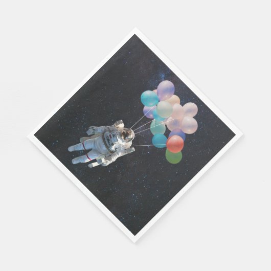 Astronautiestars en ruimtevaardige ballonnen servet (Hoek)