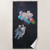 Astronautiestars en ruimtevaardige ballonnen strandlaken (Voorkant)