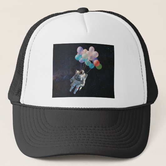 Astronautiestars en ruimtevaardige ballonnen trucker pet (Voorkant)