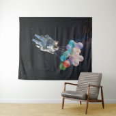 Astronautiestars en ruimtevaardige ballonnen wandkleed (In Situ (horizontaal))