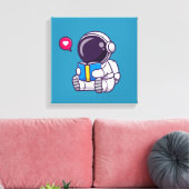 Astronautisch leesboek schattige kinderen canvas afdruk (Insitu (Woonkamer))