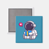 Astronautisch leesboek schattige kinderen magneet (Voorkant / Achterkant)