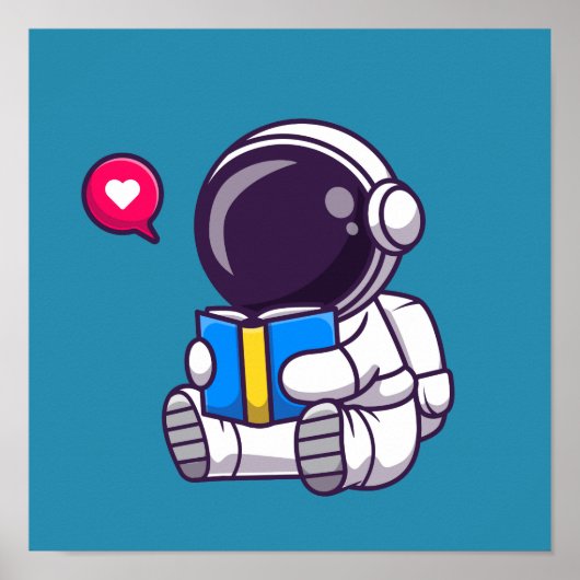 Astronautisch leesboek schattige kinderen poster (Voorkant)