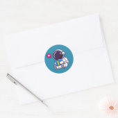 Astronautisch leesboek schattige kinderen ronde sticker (Envelop)