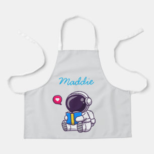 Astronautisch leesboek schattige kinderen schort