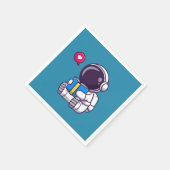 Astronautisch leesboek schattige kinderen servet (Hoek)