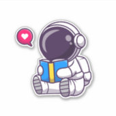 Astronautisch leesboek schattige kinderen sticker (Voorkant)