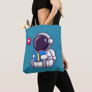 Astronautisch leesboek schattige kinderen tote bag