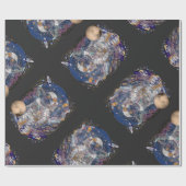 Astronautisch ontwerp cadeaupapier (Vlak)