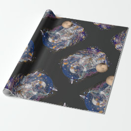 Astronautisch ontwerp cadeaupapier