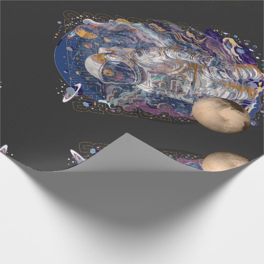 Astronautisch ontwerp cadeaupapier (Hoek)
