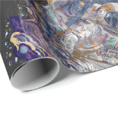 Astronautisch ontwerp cadeaupapier (Rol Hoek)