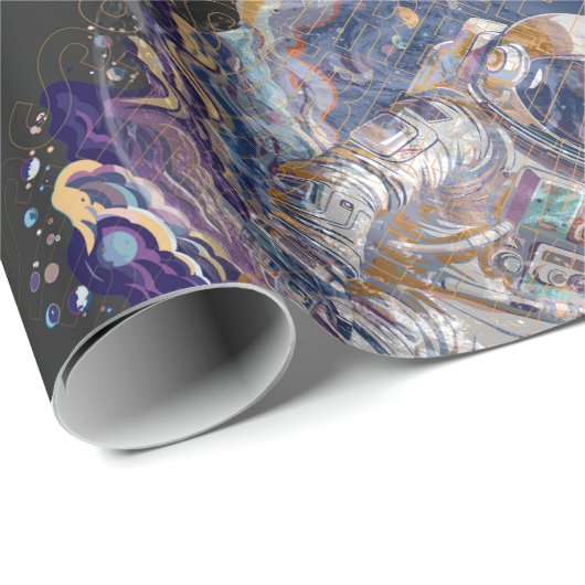 Astronautisch ontwerp cadeaupapier (Rol Hoek)
