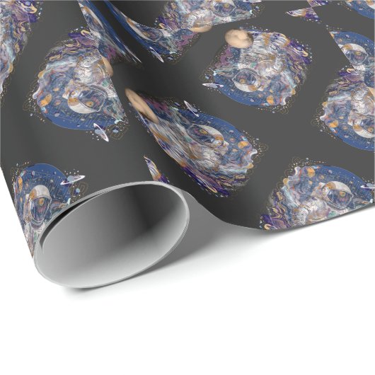 Astronautisch ontwerp cadeaupapier (Rol Hoek)