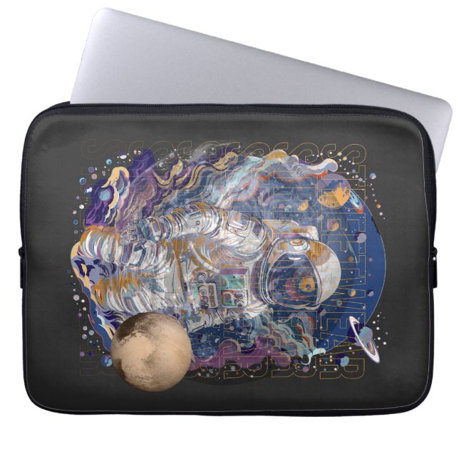 Astronautisch ontwerp laptop sleeve (Voorkant)