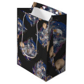 Astronautisch ontwerp medium cadeauzakje (Voorkant Gekanteld)