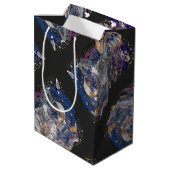 Astronautisch ontwerp medium cadeauzakje (Achterkant Gekanteld)